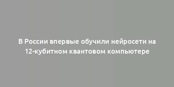 В России впервые обучили нейросети на 12-кубитном квантовом компьютере