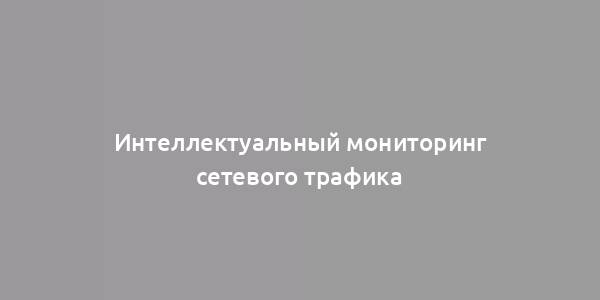 Интеллектуальный мониторинг сетевого трафика