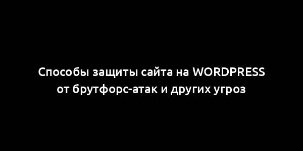 Способы защиты сайта на WordPress от брутфорс-атак и других угроз