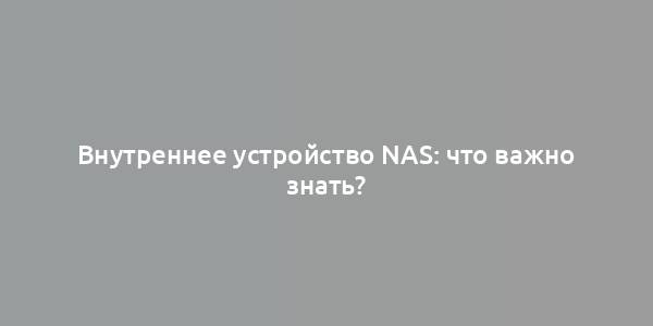 Внутреннее устройство NAS: что важно знать?